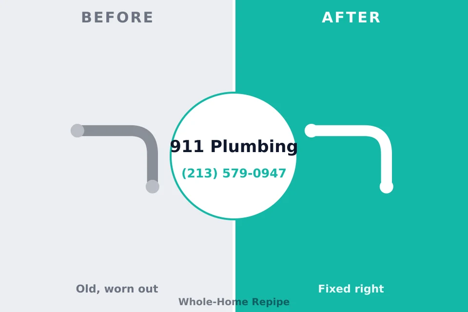 Before and after: plumbing company Middleport, NY